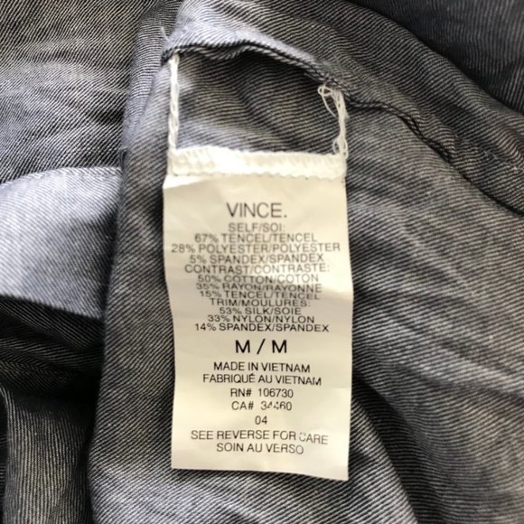 VINCE Womens top Sz M Navy blue layered top shirt - Picture 6 of 9